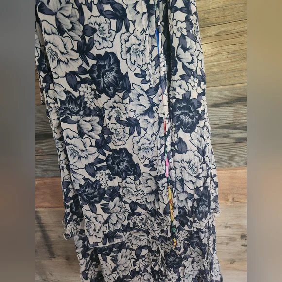 Johnny Was Micha Mixed Floral Print Wrap Dress Size L - Picture 9 of 10